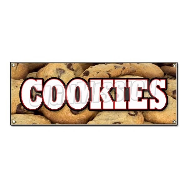 Signmission COOKIES BANNER SIGN fresh baked homemade warm delicious chocolate chip oatmeal B-Cookies - main